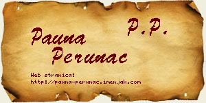 Pauna Perunac vizit kartica